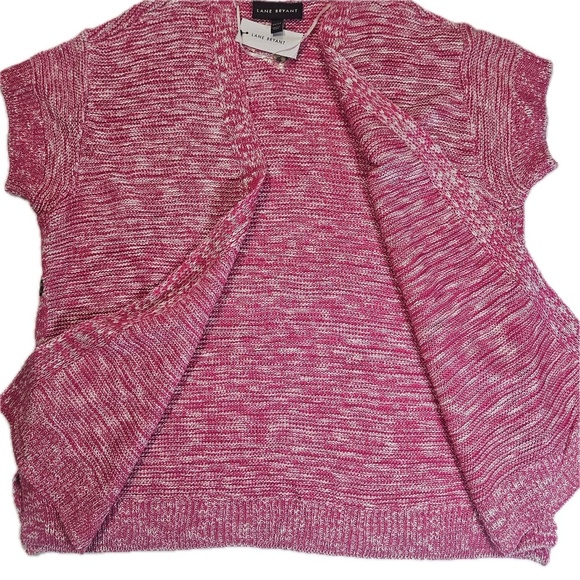 Lane Bryant Sweater Womens 10/12 Pink Tight Knit‎ Stylish Cozy Casual Cardigan - Picture 5 of 9